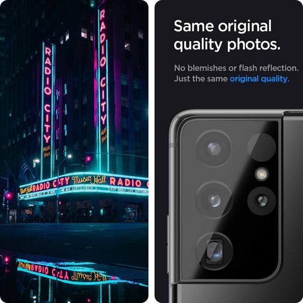Захисне скло Spigen для камери Samsung Galaxy S21 Ultra — Optik (2шт), Black (AGL02733) AGL02733 фото