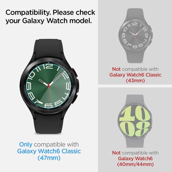 Захисне скло Spigen для Galaxy Watch 6 Classic (47mm) - EZ FiT GLAS.tR (2шт), Clear (AGL07066) AGL07066 фото