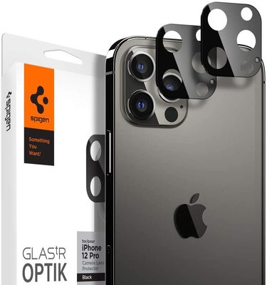 Защитное стекло Spigen для камеры iPhone 12 Pro - Optik camera lens (2шт), Black (AGL01807) AGL01807 фото