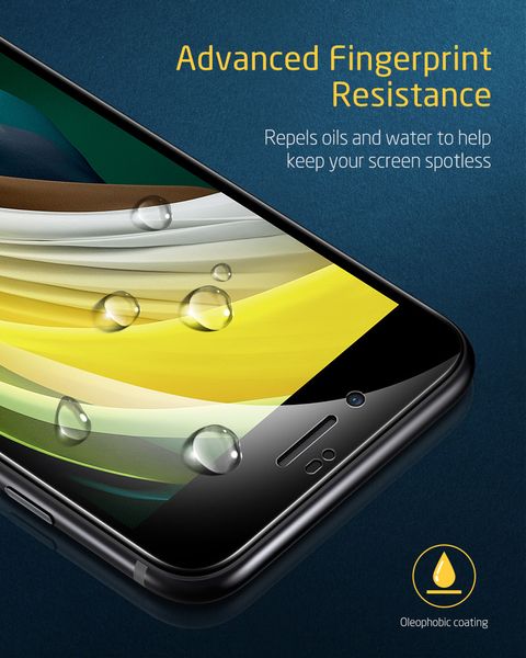 Защитное стекло ESR для iPhone SE 2020/8/7/6/6s Screen Shield 3D (2 шт), Black (3C03200330101) 117095 фото