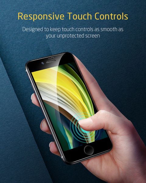 Защитное стекло ESR для iPhone SE 2020/8/7/6/6s Screen Shield 3D (2 шт), Black (3C03200330101) 117095 фото