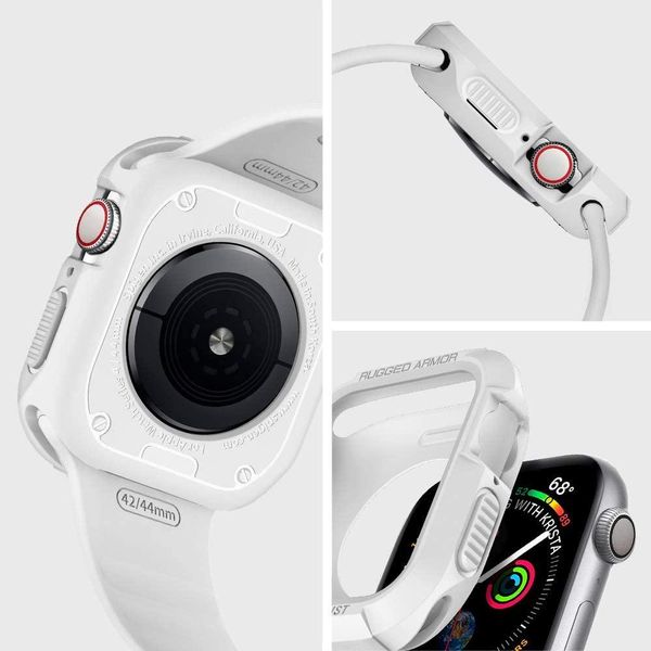 Чохол Spigen для Apple Watch (45 / 44mm) Rugged Armor, White (062CS24471) 062CS24471 фото