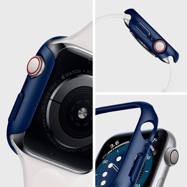 Чехол Spigen для Apple Watch SE / 6 / 5 / 4 (40mm) - Thin Fit, Metallic Blue (ACS02226) ACS02226 фото