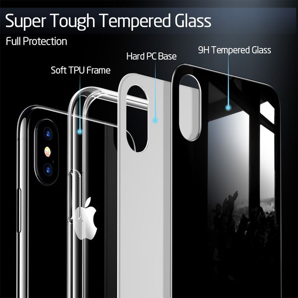 Чехол ESR для iPhone XS / X Mimic Tempered Glass, Black (4894240071229) 71229 фото