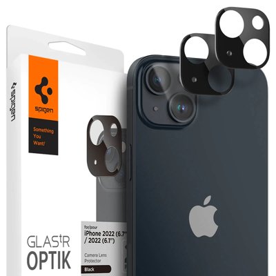 Защитное стекло Spigen для камеры iPhone 14 / 14 Plus - Optik Camera Lens (2шт), Black (AGL05274) AGL05274 фото