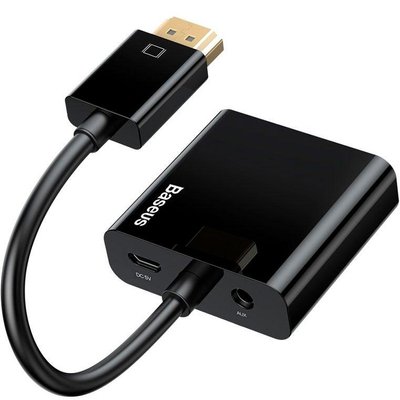 Перехідник Baseus HD Converter HDMI - VGA+micro USB+AUX, Black (CAHUB-AH01) 293892 фото