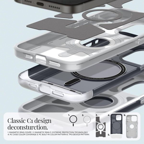 Чохол Spigen для iPhone 15 Pro Max - Classic C1 MagFit, Sport Graphite (ACS06607) ACS06607 фото