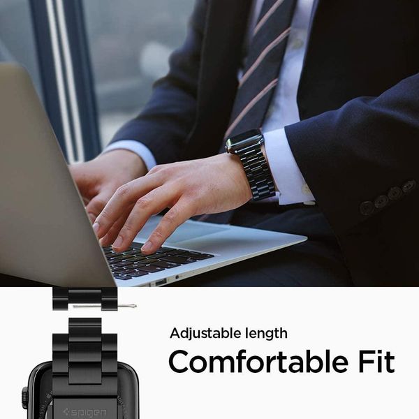 Ремінець Spigen Modern Fit для Apple Watch (42 / 44 / 45 / 49 MM) Чорний (062MP25403) 062MP25403 фото