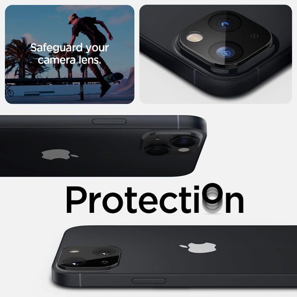 Захисне скло Spigen для камери iPhone 14/14 Plus - Optik Camera Lens (2шт), Black (AGL05274) AGL05274 фото