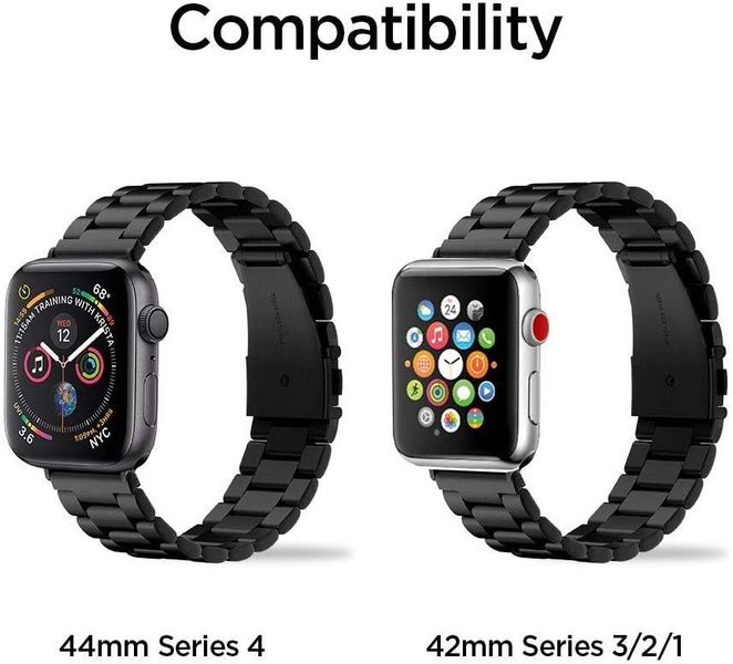 Ремінець Spigen Modern Fit для Apple Watch (42 / 44 / 45 / 49 MM) Чорний (062MP25403) 062MP25403 фото