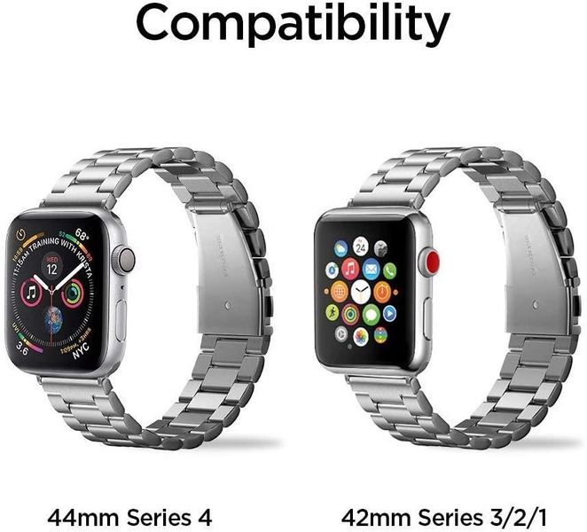 Металевий ремінець Spigen Modern Fit для Apple Watch (42/44/45/49 MM) Silver (062MP25404) 062MP25404 фото