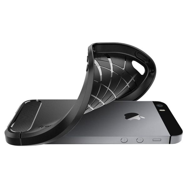 Чохол Spigen для iPhone SE/ 5S/ 5 — Rugged Armor, Black (041CS20167) 041CS20167 фото