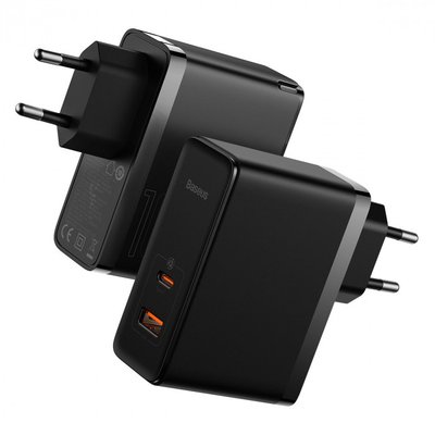 Сетевое ЗУ Baseus GaN5 Pro Fast Charger C+U 100W, Cable Type-C 1m, Black (CCGP090201) 608958 фото