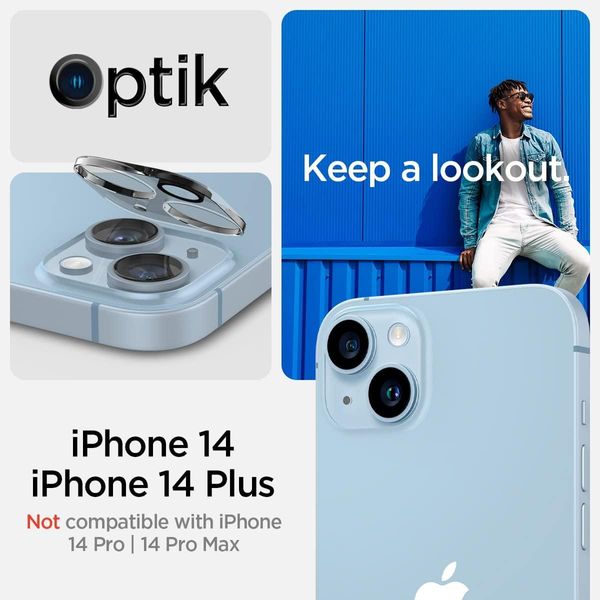 Захисне скло Spigen для камери iPhone 14/14 Plus - Optik Camera Lens (2шт), Crystal Clear (AGL05229) AGL05229 фото
