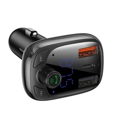 АЗУ с FM-трансмиттером Baseus T-typed S-13 Bluetooth MP3 car charger, Black (CCTM-B01) 297166 фото