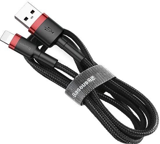 Кабель Baseus Cafule Cable USB For Lightning 2.4A 1m Black/Red (CALKLF-B19) CALKLF-B19 фото