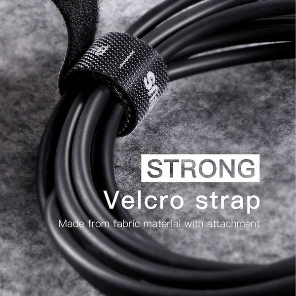 Органайзер проводів Baseus Colourful Circle Velcro strap 3m, Black (ACMGT-F01) 293496 фото