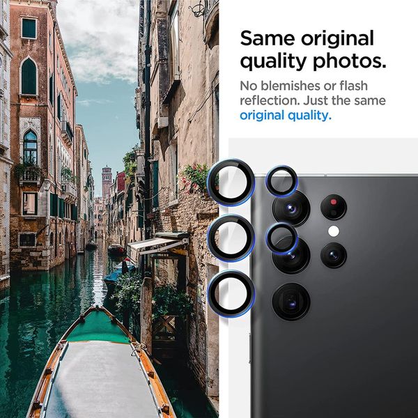Захисне скло Spigen для камери Samsung Galaxy S22 Ultra - EZ Fit Optik Pro (2шт), Black (AGL04751) AGL04751 фото