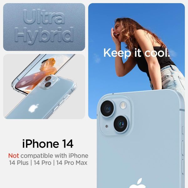 Чохол Spigen для Apple iPhone 14 - Ultra Hybrid (Anti-Yellowing Technology), Frost Clear (ACS05046) ACS05046 фото