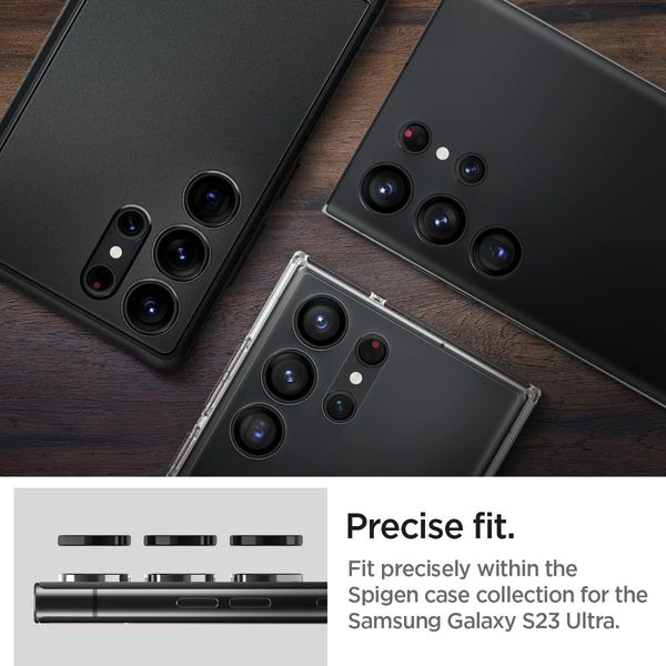 Захисне скло Spigen для камери Galaxy S23 Ultra - EZ Fit Optik Pro (2шт), Black (AGL05950) AGL05950 фото