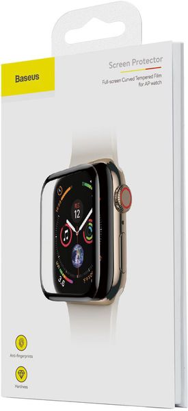 Захисне скло Baseus Full-screen для Apple Watch 4 (40 mm), Black (SGAPWA4-A01) SGAPWA4-A01 фото