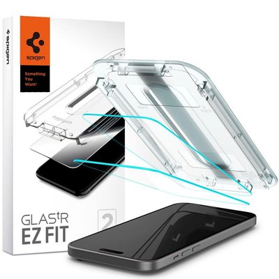 Защитное стекло Spigen для iPhone 15 - EZ FIT GLAS.tR (2 шт), Clear (AGL06903) AGL06903 фото