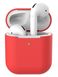 Чохол силіконовий для навушників Apple Airpods із заглушкою, силікон, різні кольори Червоний 1112563784 фото