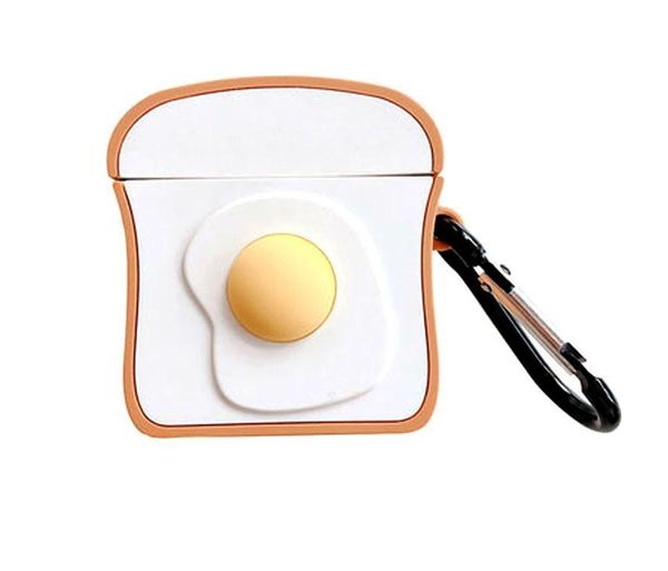 Чохол для AirPods 2/1 series, Toast and Egg 3D, силіконовий 1145635789 фото