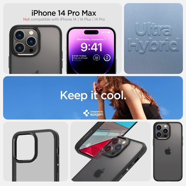 Чохол Spigen для Apple iPhone 14 Pro Max - Ultra Hybrid (Anti-Yellowing Technology), Frost Black (ACS04824) ACS04824 фото
