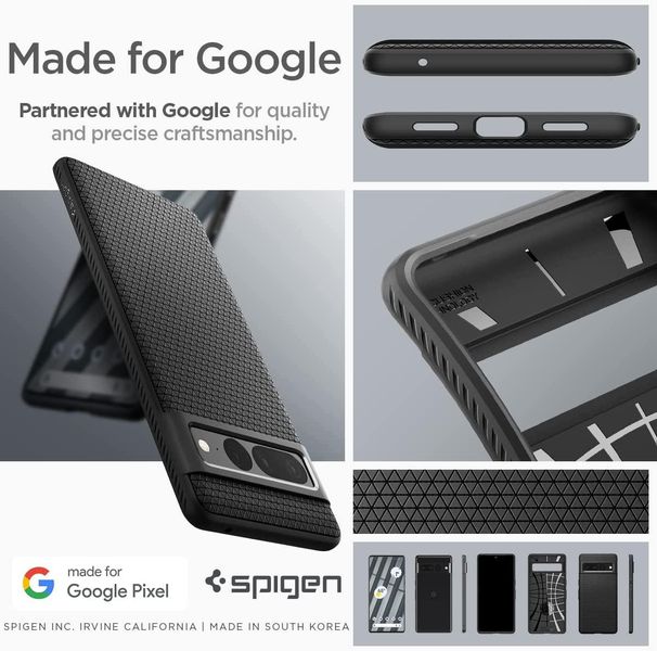 Чохол Spigen для Google Pixel 7 Pro - Liquid Air, Matte Black (ACS04723) ACS04723 фото