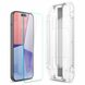 Защитное стекло Spigen для iPhone 15 - EZ FIT GLAS.tR (2 шт), Clear (AGL06903) AGL06903 фото 4