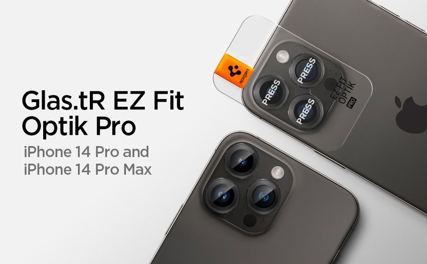 Захисне скло Spigen для камери iPhone 15 Pro/ 14 Pro/ 15 Max/ 14 Pro Max -Optik Pro (2 шт.), Black (AGL05205) AGL05205 фото