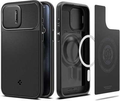 Чехол Spigen для iPhone 15 Pro Max - Optik Armor MagSafe, Black (ACS06599) ACS06599 фото