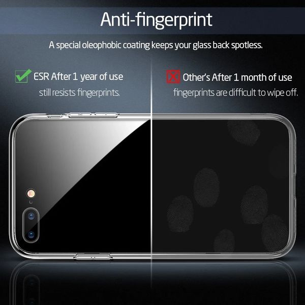 Чохол ESR для iPhone 8 Plus / 7 Plus Mimic Tempered Glass, Black (4894240062739) 62739 фото