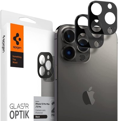 Захисне скло Spigen для камери iPhone 13 Pro Max/ 13 Pro — Optik camera lens (2 шт.), Black (AGL03381) AGL03381 фото