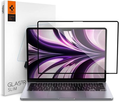 Защитное стекло Spigen для MacBook Air M2 (2022) 13.6" GLAS.tR SLIM, Black (AGL05504) AGL05504 фото
