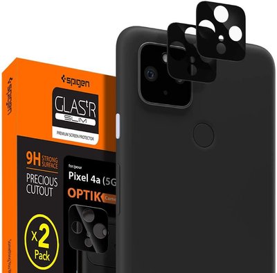 Защитное стекло Spigen для камеры Pixel 4a (5G) - Optik camera lens (2шт), Black (AGL02125) AGL02125 фото