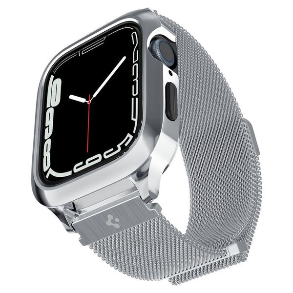 Чехол и ремешок Spigen Metal Fit Pro для Apple Watch (44 / 45 mm), Silver (ACS04584) ACS04584 фото