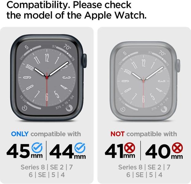 Чохол і ремінець Spigen Metal Fit Pro для Apple Watch (44 / 45 mm), Silver (ACS04584) ACS04584 фото