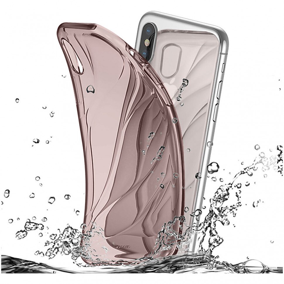 Чехол Baseus Water Modelling Case для iPhone X/XS, цвет Прозрачный/Розовый ( WIAPIPHX-SH04) купить в магазине Эврика