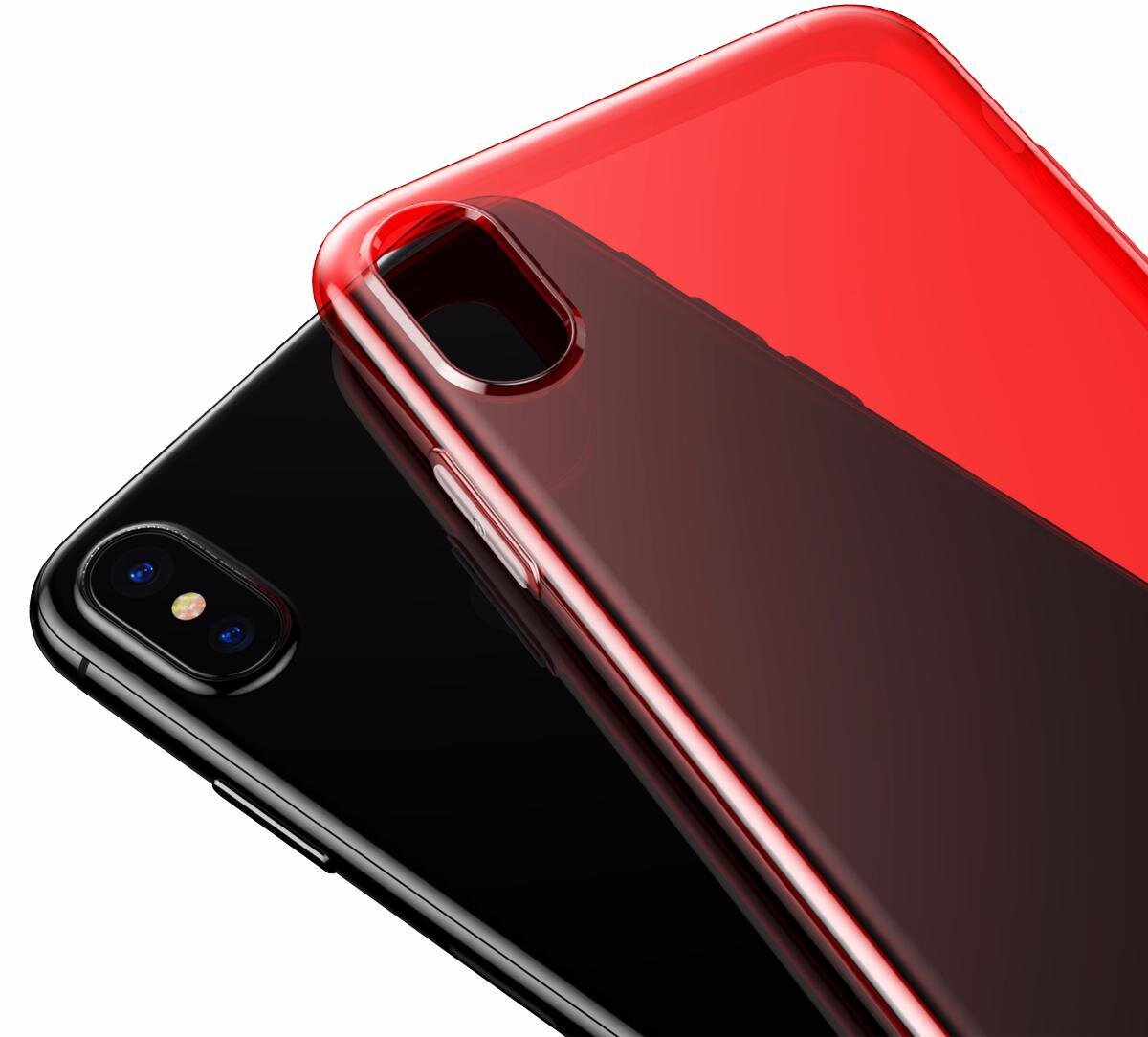 Чехол Baseus для Apple iPhone X Simple Series, Transparent Red (ARAPIPHX-B09): продажа, цена в Киеве. чехлы для телефонов, mp3 плееров от 