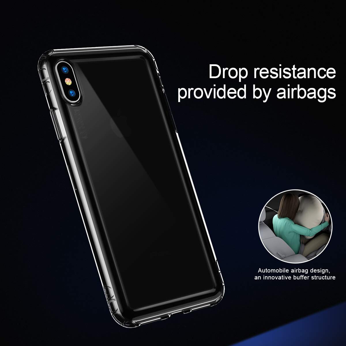 Baseus ARAPIPH65 SF02 Safety Airbags Case iPhone XS Max Transpare